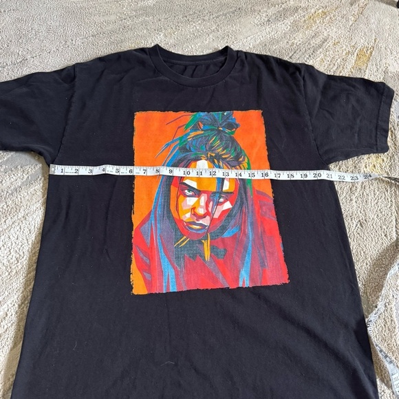 Billie Eilish abstract pop art print short sleeve black tshirt large / XL - Picture 4 of 6